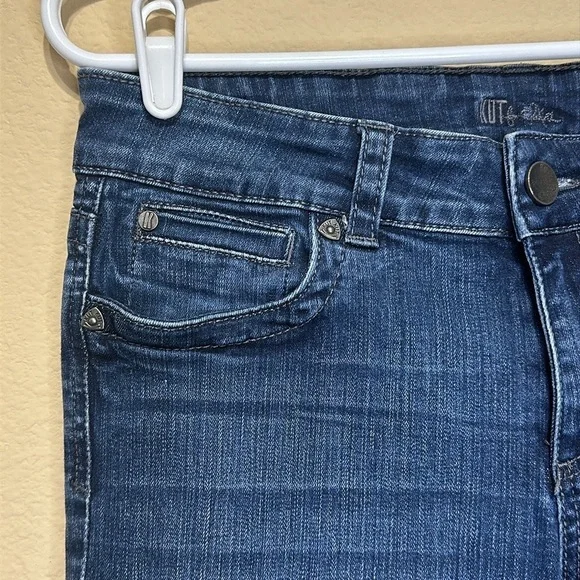 Kut from the Kloth Stretch Denim Capri Jeans Flap Pockets Size 10 Summer Casual - Picture 3 of 14